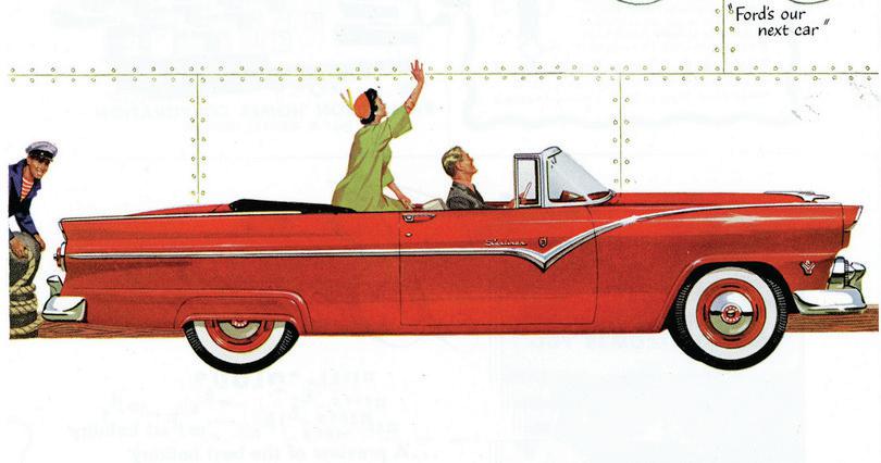 Ford 1955 advertisement: courtesy Ford Motor Company; photograph by Don O’Brien, https://goo.gl/0qfEU7