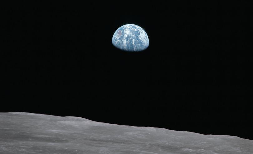 Earth rise as seen from lunar surface: NASA